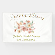 Orange boho love in Bloom bridal shower name retro