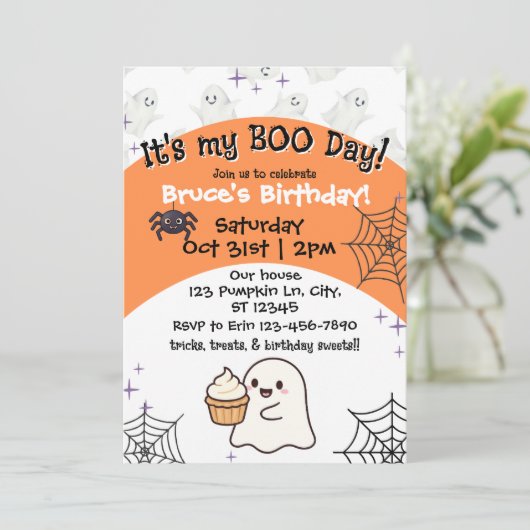 Orange Boo day birthday 招待状 (スタンド正面)