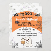 Orange Boo day birthday 招待状 (正面/裏面)