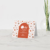 ORANGE BOW & ARCH FALL PUMPKIN FLOWERS BIRTHDAY サンキューカード (正面)