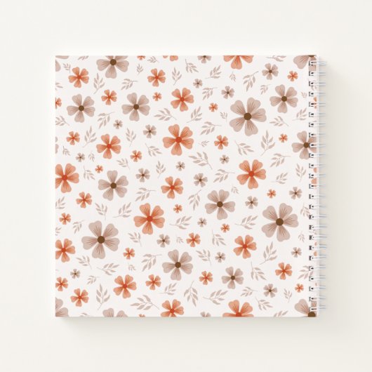 ORANGE BOW & ARCH FALL PUMPKIN FLOWERS BIRTHDAY ノートブック (裏面)