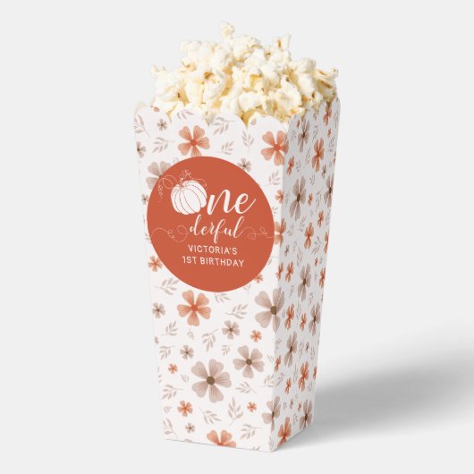 ORANGE BOW & ARCH FALL PUMPKIN FLOWERS BIRTHDAY フェイバーボックス (はじけた状態)