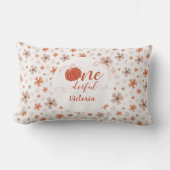 ORANGE BOW & ARCH FALL PUMPKIN FLOWERS BIRTHDAY ランバークッション (正面)