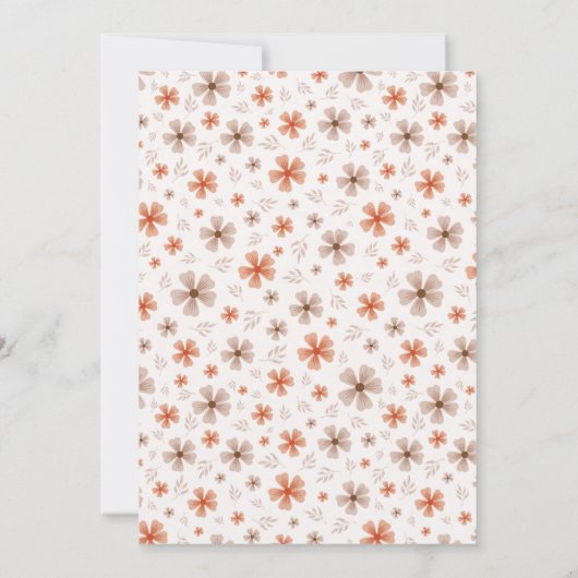 ORANGE BOW & ARCH FALL PUMPKIN FLOWERS BIRTHDAY 招待状 (裏面)