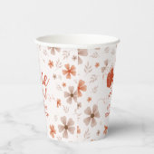 ORANGE BOW & ARCH FALL PUMPKIN FLOWERS BIRTHDAY 紙コップ (右)