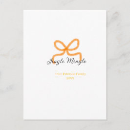 Orange bow jingle Mingle retro boho family namdate シーズンポストカード