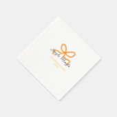 Orange bow jingle Mingle retro boho family namdate スタンダードカクテルナプキン (角)