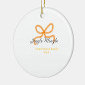 Orange bow jingle Mingle retro boho family namdate セラミックオーナメント (左)