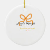 Orange bow jingle Mingle retro boho family namdate セラミックオーナメント (裏面)