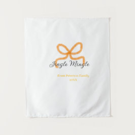Orange bow jingle Mingle retro boho family namdate タペストリー
