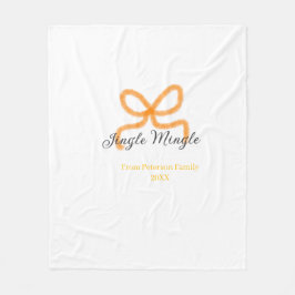 Orange bow jingle Mingle retro boho family namdate フリースブランケット