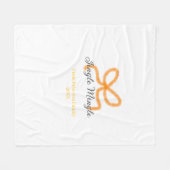 Orange bow jingle Mingle retro boho family namdate フリースブランケット (正面(横))