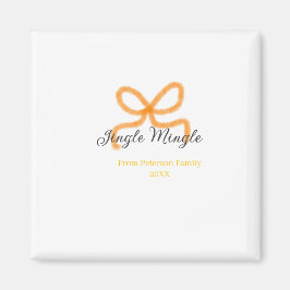 Orange bow jingle Mingle retro boho family namdate マグネット