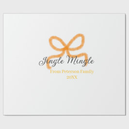 Orange bow jingle Mingle retro boho family namdate ラッピングペーパー