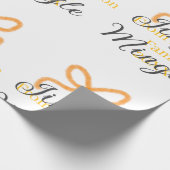 Orange bow jingle Mingle retro boho family namdate ラッピングペーパー (角)