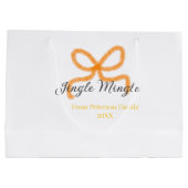 Orange bow jingle Mingle retro boho family namdate ラージペーパーバッグ (裏面)