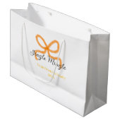 Orange bow jingle Mingle retro boho family namdate ラージペーパーバッグ (正面アングル)