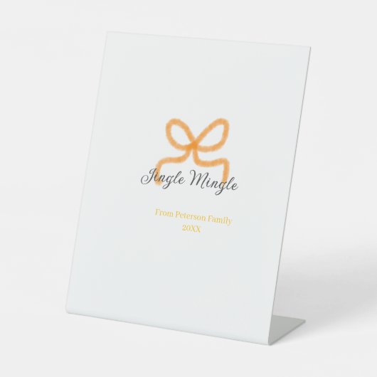 Orange bow jingle Mingle retro boho family namdate 台座サイン (正面)