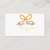Orange bow jingle Mingle retro boho family namdate 名刺 (正面)