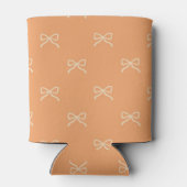 Orange Bow Pattern Pastel Modern Party Accessory 缶クーラー (裏面)