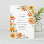 Orange Breathtaking Meadow Wedding 招待状 (スタンド正面)