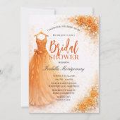 Orange Bridesmaid Dress Bridal Shower 招待状 (正面)