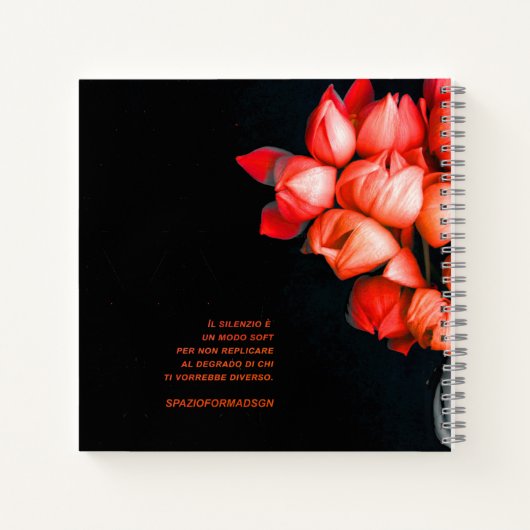 "Orange broken heart in black" & Percorso Silenzio ノートブック (裏面)