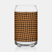 Orange Brown Plaid Checker Seamless Pattern ガラス缶 (右)