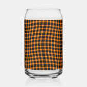 Orange Brown Plaid Checker Seamless Pattern ガラス缶 (左)