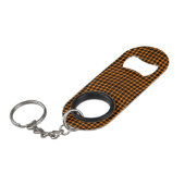 Orange Brown Plaid Checker Seamless Pattern キーホルダー栓抜き (正面アングル)