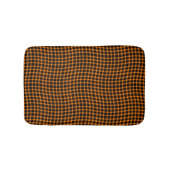 Orange Brown Plaid Checker Seamless Pattern バスマット (正面)