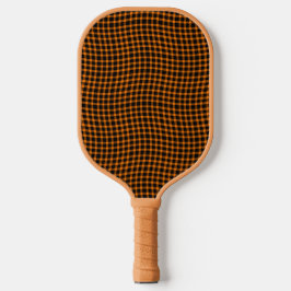 Orange Brown Plaid Checker Seamless Pattern ピックルボールラケット