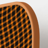 Orange Brown Plaid Checker Seamless Pattern ピックルボールラケット (左詳細)