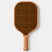 Orange Brown Plaid Checker Seamless Pattern ピックルボールラケット (裏面)
