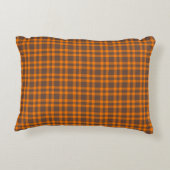 Orange Brown Plaid Pattern アクセントクッション (裏面)