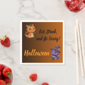 Orange BrownBlack Gradient Halloween Dragon Napkin スタンダードカクテルナプキン (インサイチュ)