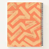 Orange Brush Lines Geometric Pattern Personalized  ノートブック (裏面)