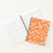Orange Brush Lines Geometric Pattern Personalized  ノートブック (内部)