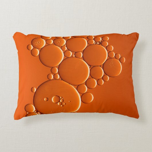 Orange bubbles art アクセントクッション (正面)