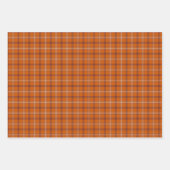Orange Burgundy White Plaid Classic ラッピングペーパーシート (正面)