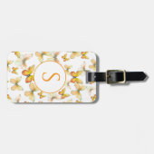 Orange Butterflies Custom Monogram Luggage Tag ラゲッジタグ (正面横)