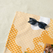 Orange Camo Family Photo Collage ビーチタオル (インサイチュ)