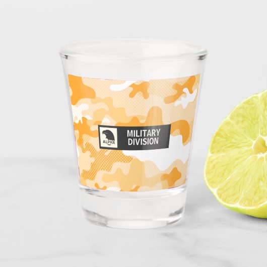 Orange Camouflage Military Shot Glass ショットグラス (正面)