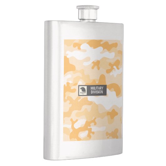 Orange Camouflage Pattern Military フラスク (右)