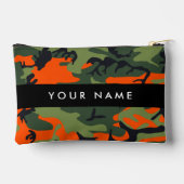 Orange Camouflage Pattern, Your name, Personalize アクセサリーポーチ (裏面)
