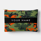 Orange Camouflage Pattern, Your name, Personalize アクセサリーポーチ (正面)