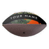 Orange Camouflage Pattern, Your name, Personalize アメリカンフットボール (回転270)