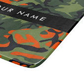 Orange Camouflage Pattern, Your name, Personalize カッティングボード (角)