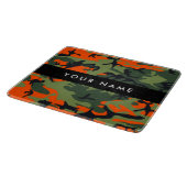 Orange Camouflage Pattern, Your name, Personalize カッティングボード (角)