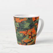 Orange Camouflage Pattern, Your name, Personalize カフェラテマグ (右アングル)
